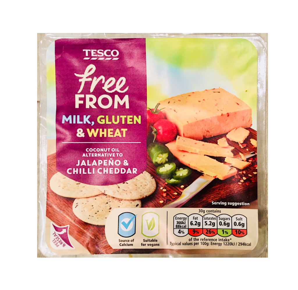 Tesco Free From Jalapeno and Chilli Cheese Alternative